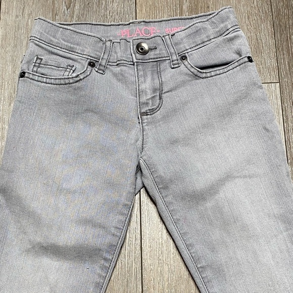 The Children’s Place Gray Denim Super Skinny Jeans Girl Size 6 - Picture 10 of 13